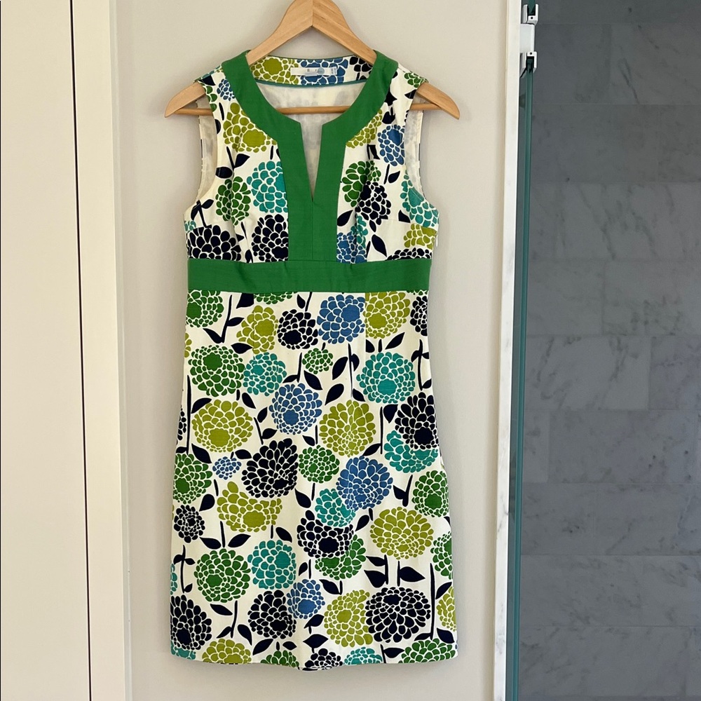 Floral Sleeveless Dress - Green, Blue, Navy
